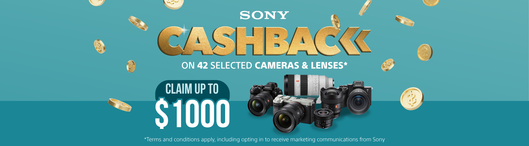 Sony Cashback - Claim up to $1000 on selected cameras and lenses in May 2026